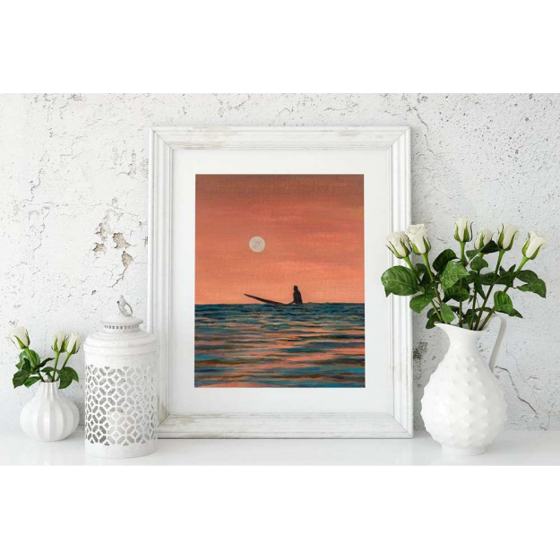 Free Spirit Surfer Print by Loz Walters Coastal