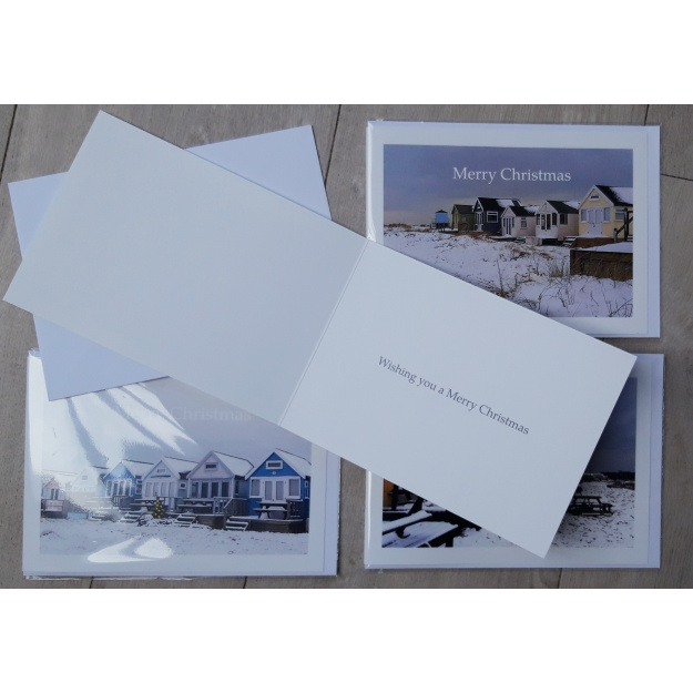 Beach Huts in Snow Message